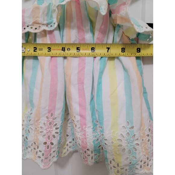 Baby Girls Striped Sundress With Bow Straps 3-6 Months Colorful Pastel Design 10 - Picture 5 of 9